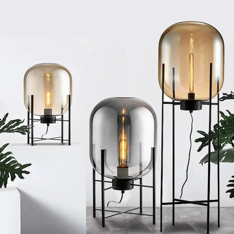 Hermann – Nordic Large Glass LED Table and Floor Lamp for Cozy Spaces Monalume