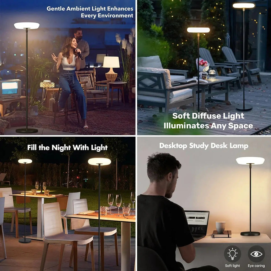 Eydis – Outdoor Solar-Powered and Rechargeable IP54 LED Floor Lamp for Sustainable Lighting Monalume