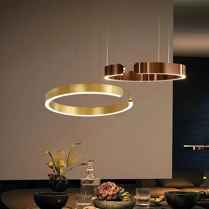 Alberte – Modern Luxury C-Ring Dimmable LED Pendant Lamp Monalume