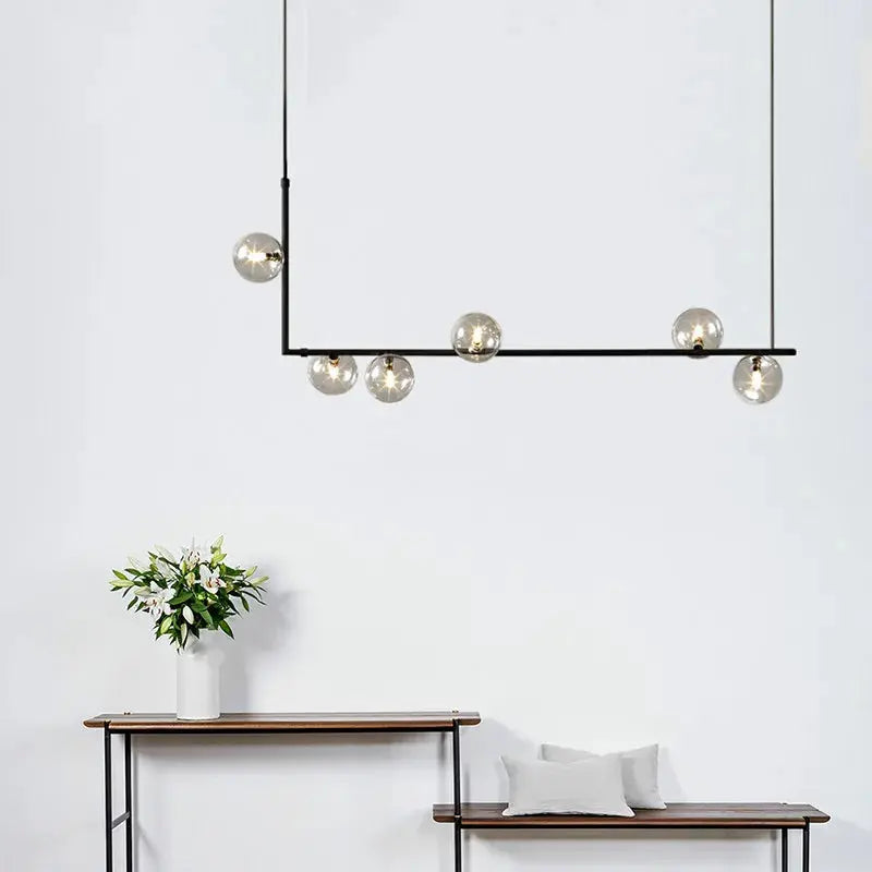 Anton – Nordic Minimalist LED Pendant Light with Glass Ball Design for Dining Tables and Bars Monalume.com