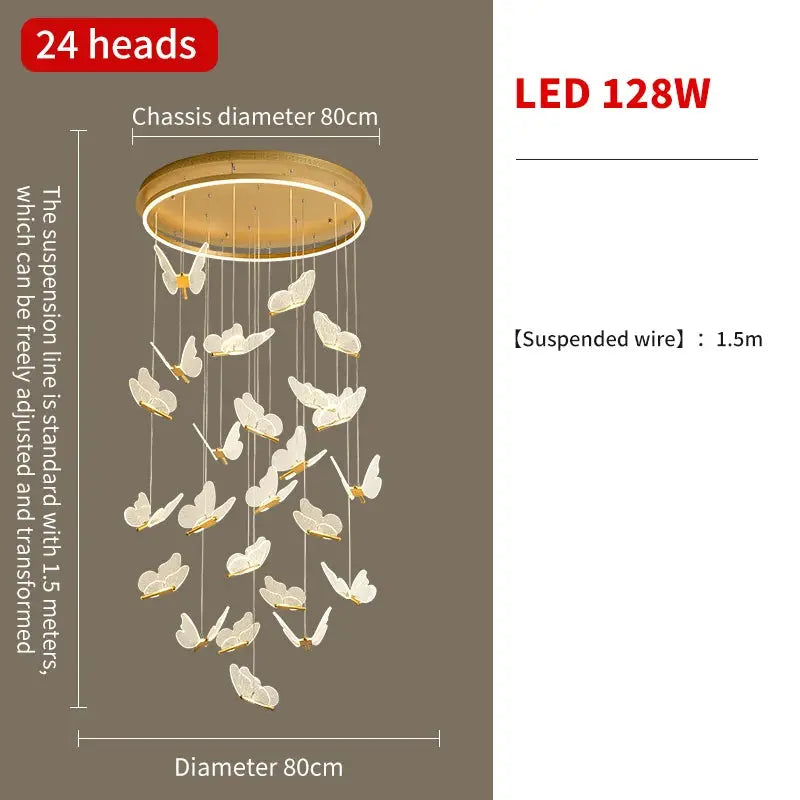 Selina - Butterfly Dimmable LED Chandelier Lampasa.com