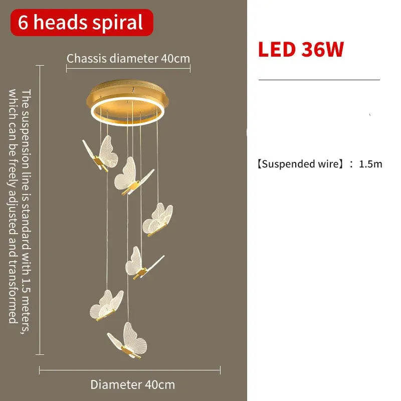 Selina - Butterfly Dimmable LED Chandelier Lampasa.com