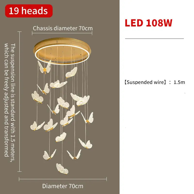 Selina - Butterfly Dimmable LED Chandelier Lampasa.com