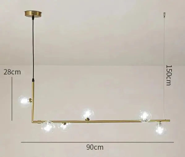 Anton – Nordic Minimalist LED Pendant Light with Glass Ball Design for Dining Tables and Bars Monalume.com
