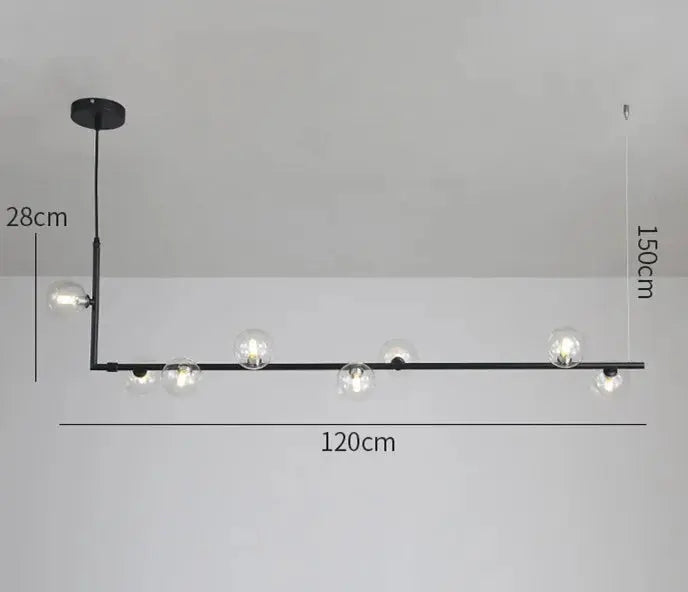 Anton – Nordic Minimalist LED Pendant Light with Glass Ball Design for Dining Tables and Bars Monalume.com