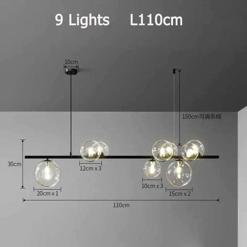 Jurgen – Modern LED Pendant Light with Sleek Metal and Glass Design for Dining Tables and Bars Monalume.com