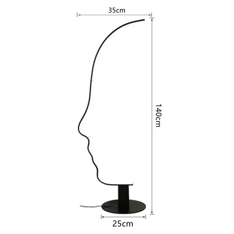 Madeline™ – Nordic Human Face Dimmable LED Floor Lamp for Artistic, Adjustable Lighting Monalume