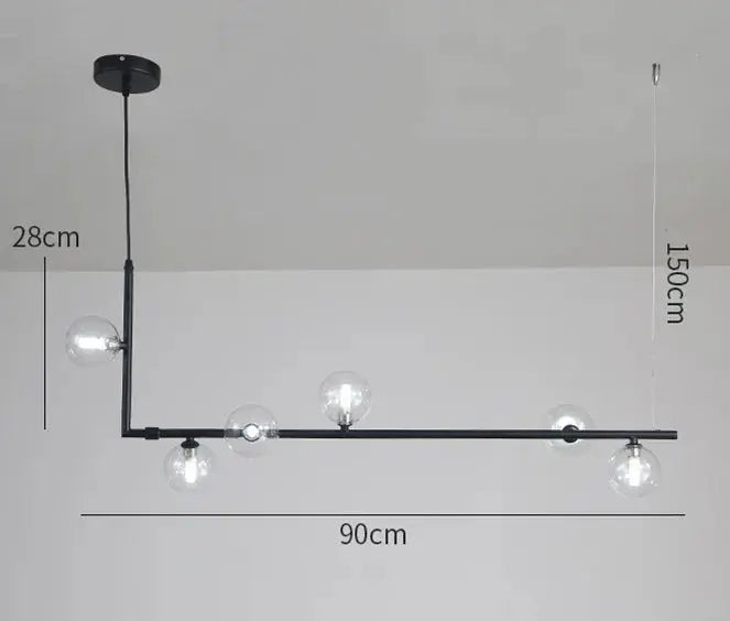 Anton – Nordic Minimalist LED Pendant Light with Glass Ball Design for Dining Tables and Bars Monalume.com
