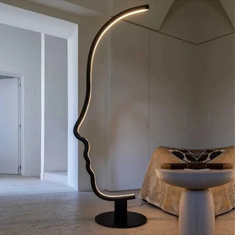 Madeline™ – Nordic Human Face Dimmable LED Floor Lamp for Artistic, Adjustable Lighting Monalume
