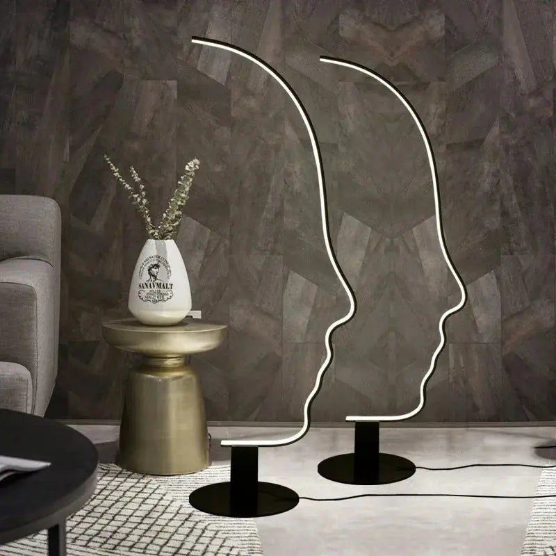 Madeline™ – Nordic Human Face Dimmable LED Floor Lamp for Artistic, Adjustable Lighting Monalume