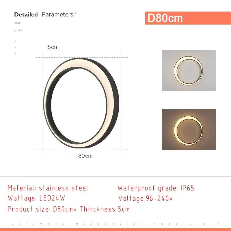 Myra – Waterproof IP65 Outdoor Ring LED Wall Lamp for Reliable Exterior Lighting Monalume