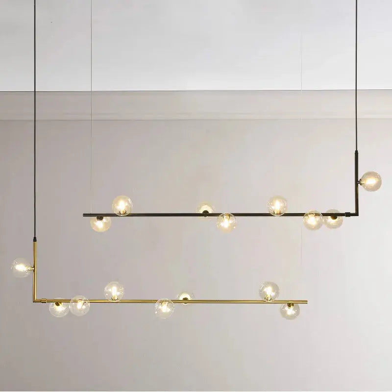 Anton – Nordic Minimalist LED Pendant Light with Glass Ball Design for Dining Tables and Bars Monalume.com
