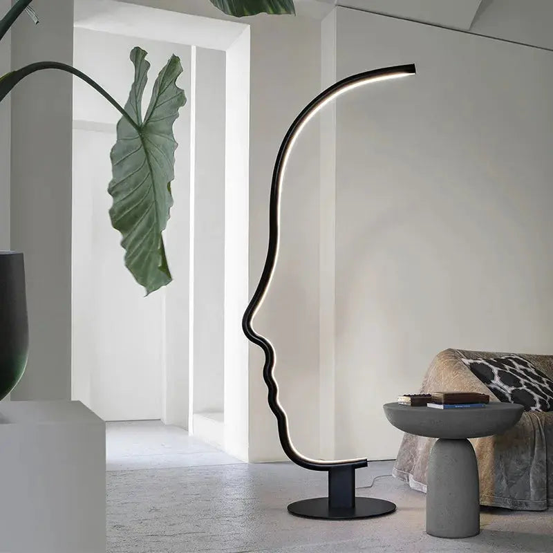Madeline™ – Nordic Human Face Dimmable LED Floor Lamp for Artistic, Adjustable Lighting Monalume