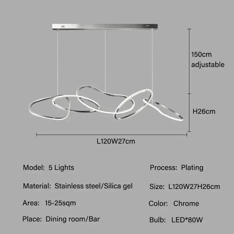 Edda – Creative Circular Dimmable LED Pendant Light for Dining Tables and Bars Monalume.com
