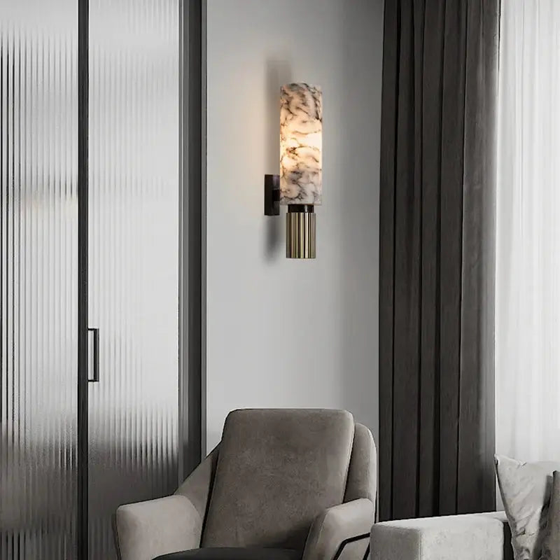 Maja – Modern Luxury LED Wall Lamp with Natural Marble Accent Monalume