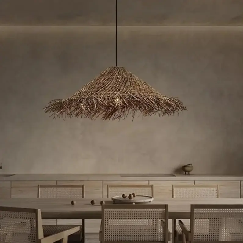 Henrick – Handmade Rattan LED Pendant Light for Natural and Boho Interiors Monalume.com