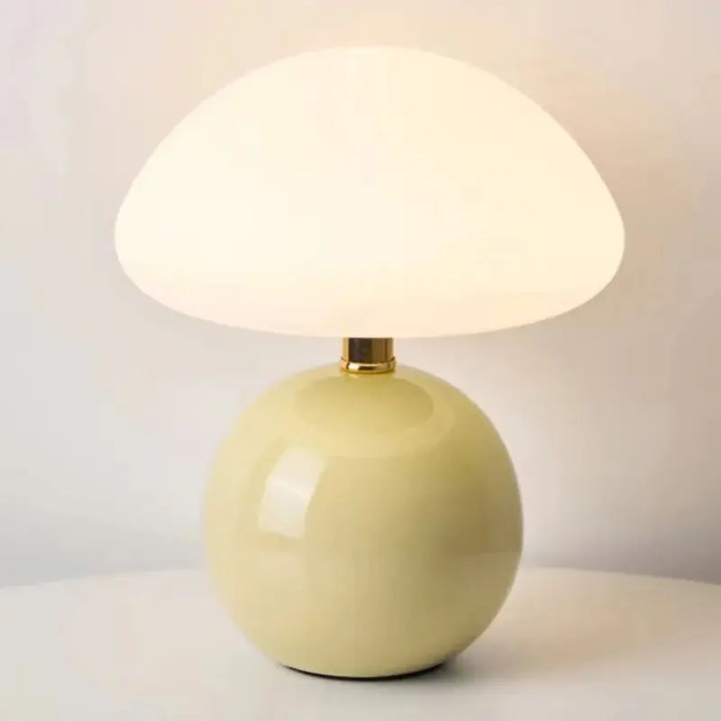Tora – Small Ceramic LED Table Lamp in Modern Mushroom Design Lampasa.com