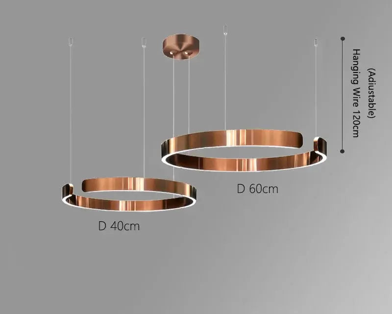 Alberte – Modern Luxury C-Ring Dimmable LED Pendant Lamp Monalume