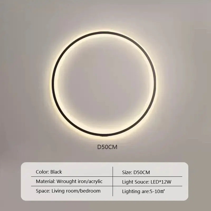 Luna – Modern Minimalist Dimmable LED Ring Wall Lamp for Sleek, Ambient Lighting Monalume