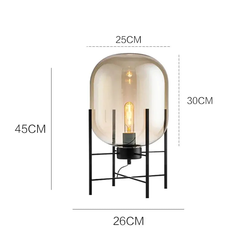 Hermann – Nordic Large Glass LED Table and Floor Lamp for Cozy Spaces Monalume