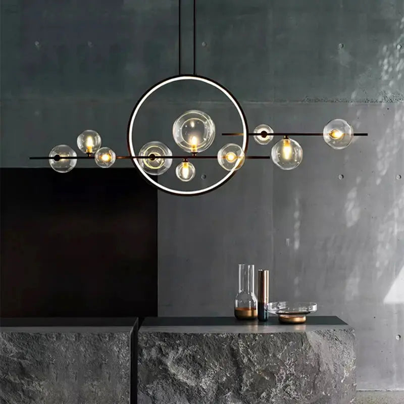 Nenna – Modern LED Pendant Light with Metal and Glass Design for Dining Tables and Bars Monalume.com