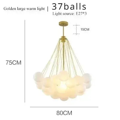 Bravik – Scandinavian Frosted Bubble Glass LED Pendant Lamp Lampasa.com