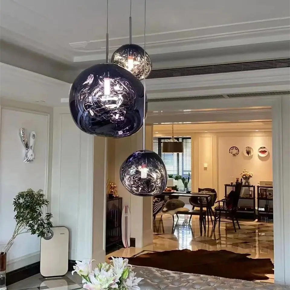 Elna – Modern Lava-Inspired Nordic LED PVC Ball Pendant Lamp for Bold, Stylish Lighting Monalume