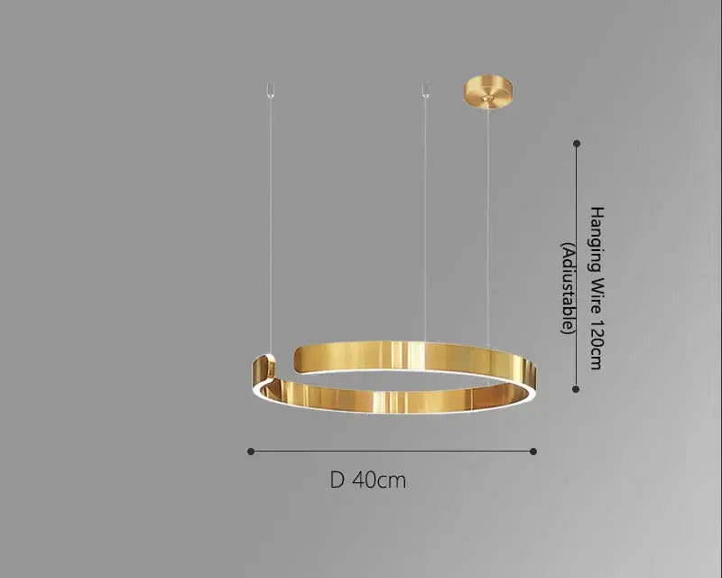 Alberte – Modern Luxury C-Ring Dimmable LED Pendant Lamp Monalume