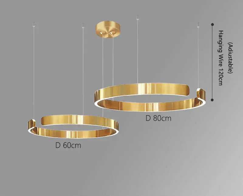 Alberte – Modern Luxury C-Ring Dimmable LED Pendant Lamp Monalume