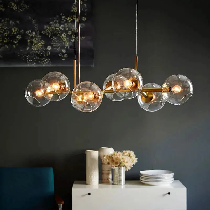 Hanna – Modern Dimmable LED Pendant Light with Glass Ball Design for Dining Tables and Bars Monalume.com