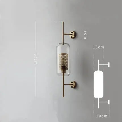 Sola – Modern Industrial LED Wall Light with Glass Shade Lampasa.com