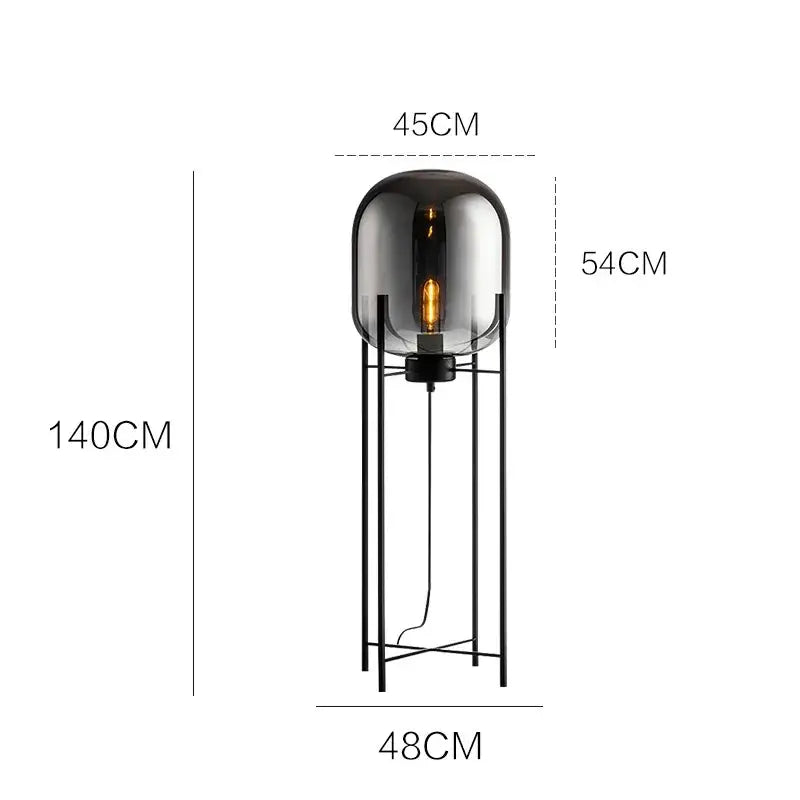 Hermann – Nordic Large Glass LED Table and Floor Lamp for Cozy Spaces Monalume