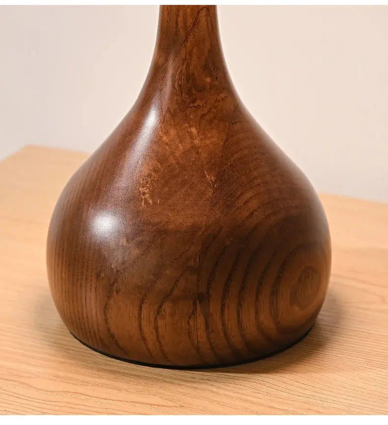 Julius – Mushroom-Style Glass and Walnut LED Table Lamp for Elegant Living Spaces Monalume