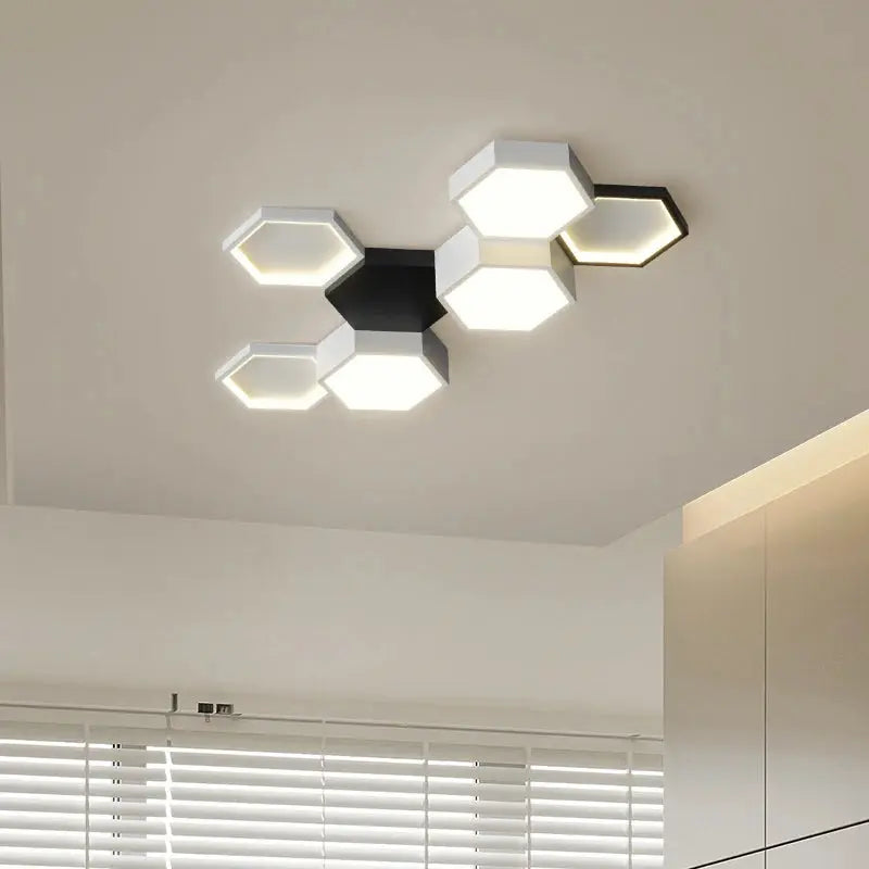 Finn – Modern Honeycomb Dimmable LED Ceiling Lamp for Stylish Ambient Lighting Monalume