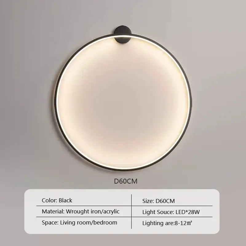 Luna – Modern Minimalist Dimmable LED Ring Wall Lamp for Sleek, Ambient Lighting Monalume