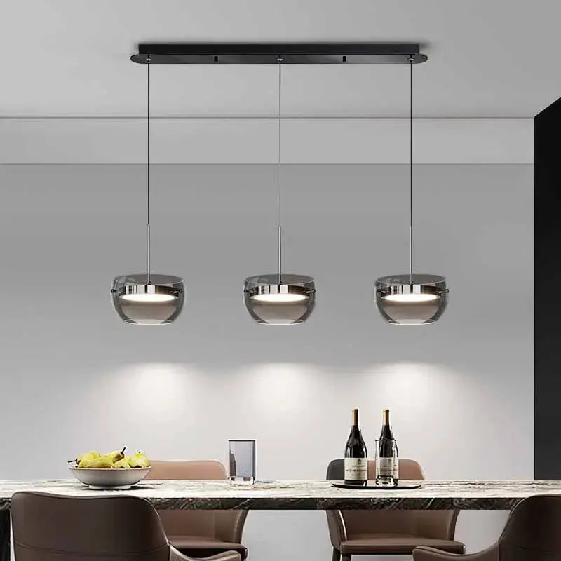 Haakon – Modern Smoked Glass LED Pendant Light for Dining Tables and Bars Monalume.com