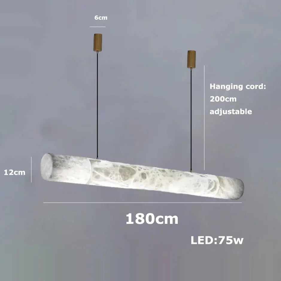 Hasteinn – Dimmable LED Pendant Light with Creative Marble Tube Design for Dining Tables and Bars Monalume.com