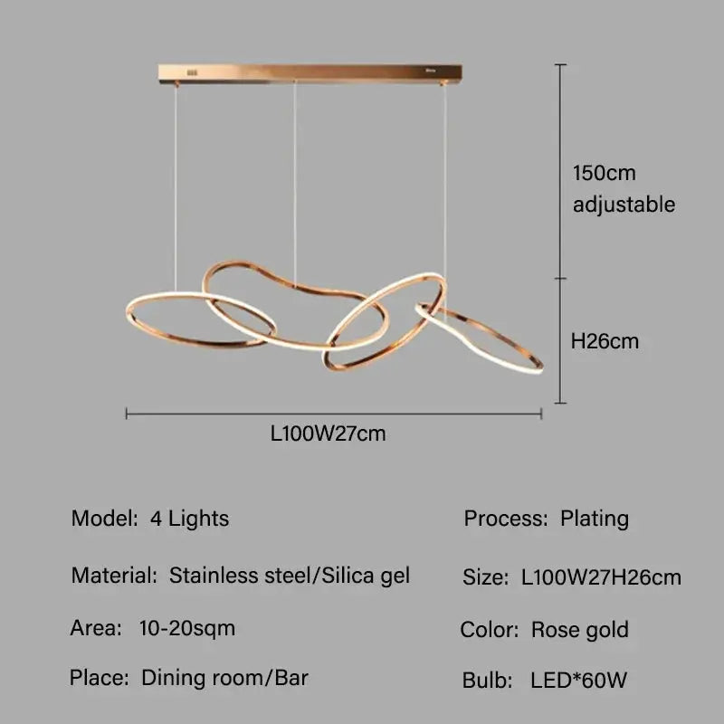 Edda – Creative Circular Dimmable LED Pendant Light for Dining Tables and Bars Monalume.com