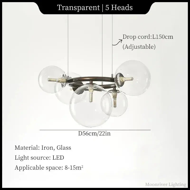 Leif – Modern Glass Ball LED Pendant Light for Dining Tables and Bars Monalume.com