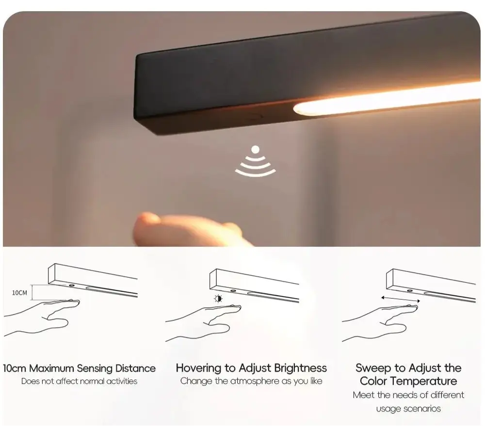 Einar – Dimmable Smart LED Pendant Light with Wooden Design and Sweep Sensor (Black & White Edition) Monalume.com