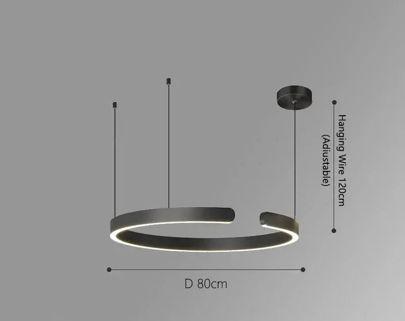 Alberte – Modern Luxury C-Ring Dimmable LED Pendant Lamp Monalume