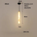Albert – Dimmable Linear LED Pendant Light with White Alabaster Marble Design Monalume.com