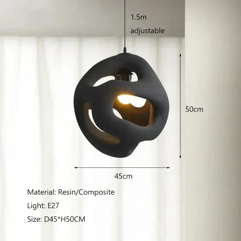 Misaki – Unique Handmade Japanese Wabi-Sabi LED Pendant Light for Tranquil, Minimalist Interiors Monalume