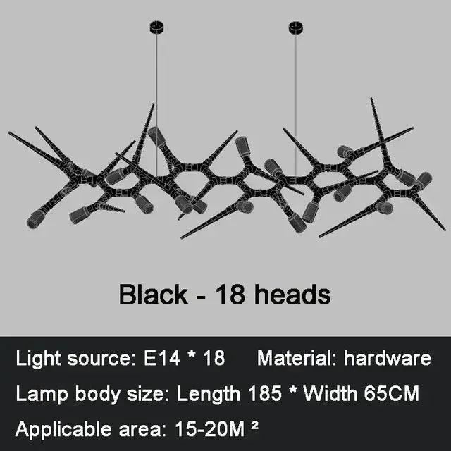Thorsten – Modern Antler-Style Dimmable LED Pendant Monalume.com