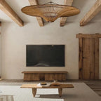 Mika – Handmade Round Japanese Rattan LED Pendant Light for Minimalist Interiors Monalume