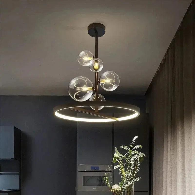 Aleksander – Nordic Artistic LED Pendant Light with Glass Ball Design Monalume.com