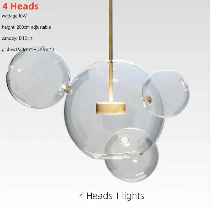 Edzard – Unique Glass Bubble Dimmable LED Pendant Light for Modern Interiors Monalume.com