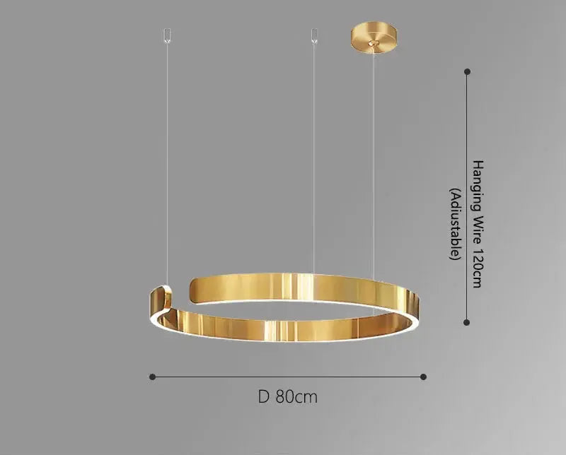 Alberte – Modern Luxury C-Ring Dimmable LED Pendant Lamp Monalume