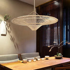Mika – Handmade Round Japanese Rattan LED Pendant Light for Minimalist Interiors Monalume