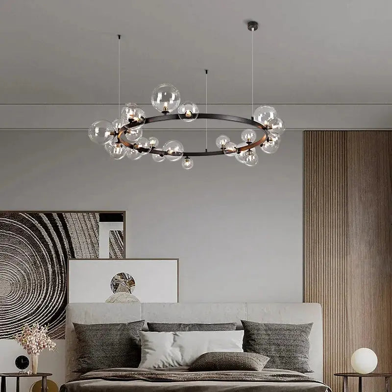 Bendik – Nordic Clear Glass Ball LED Pendant Light with Round Design Monalume.com